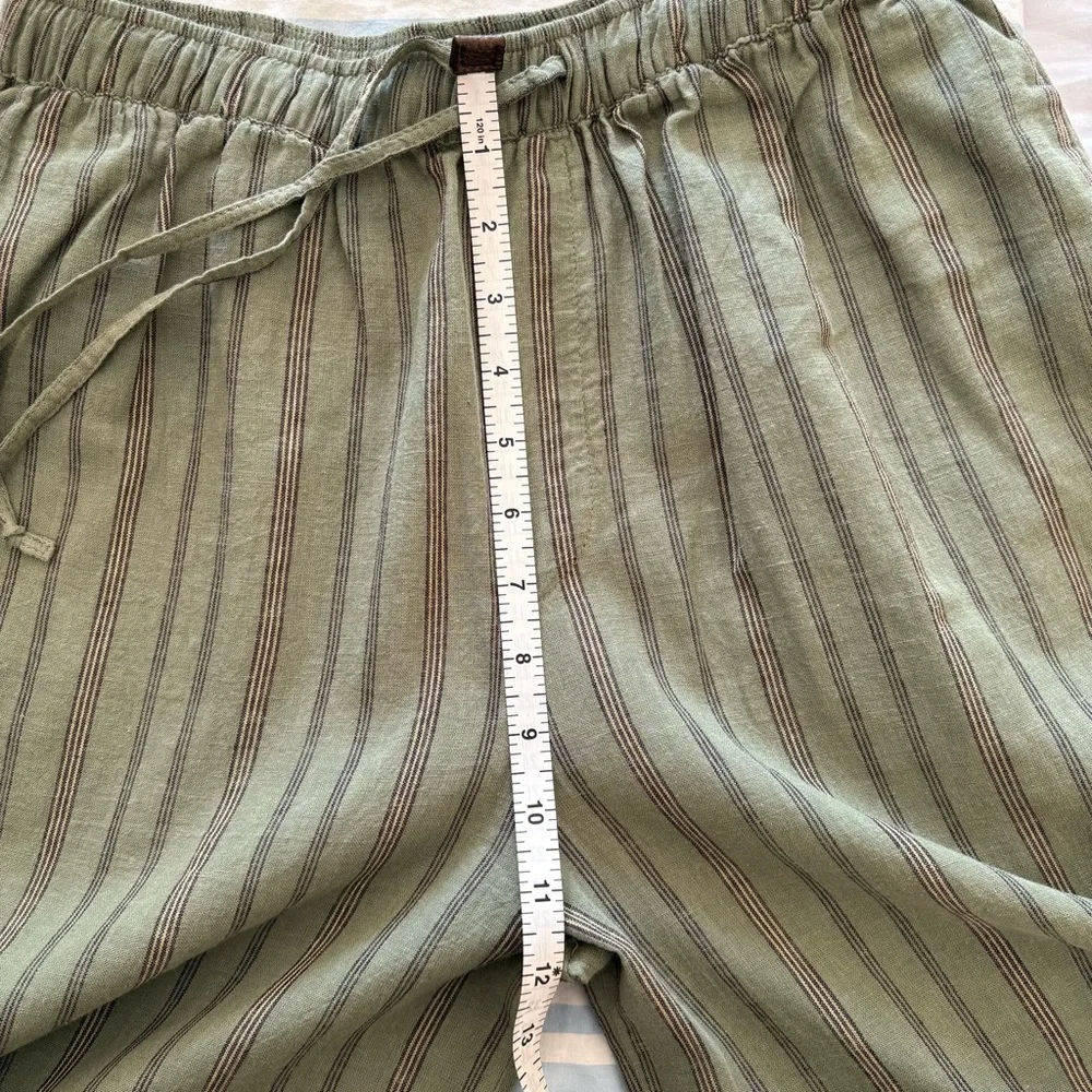 Zara Striped Linen & Cotton Blend Long Pants Bottom Size‎ M NWOT